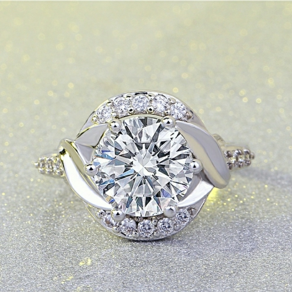 New S925 SP White Sapphire Ring Sizes 7 & 8 - Picture 4 of 8